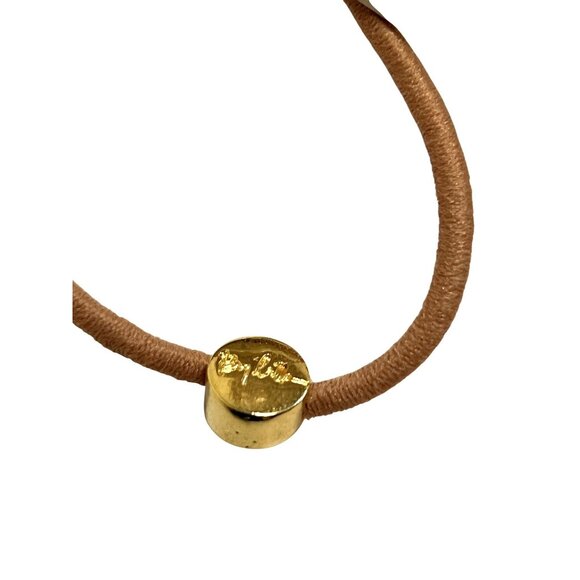 By Lilla Leather Bow Hair Tie in Beige - Picture 4 of 4